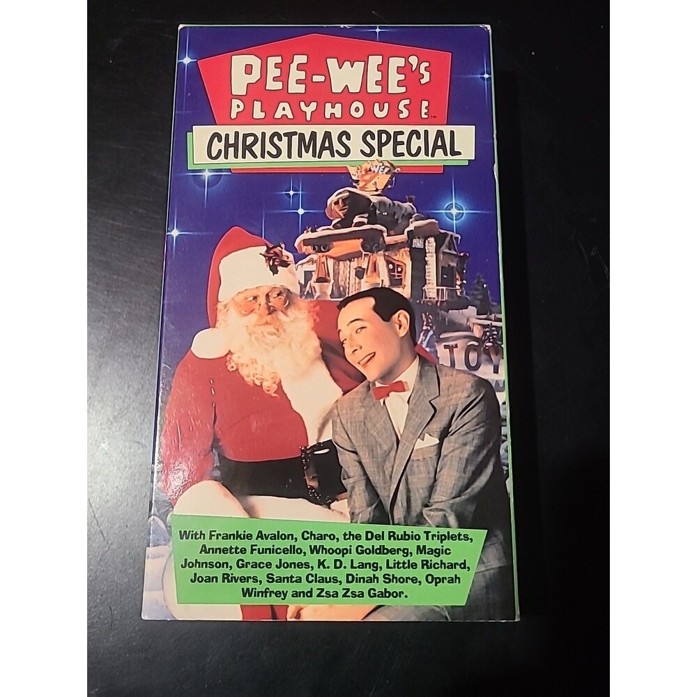 PEE-WEE'S PLAYHOUSE CHRISTMAS SPECIAL 1989 VHS Santa Claus Oprah Charo Lang VTG